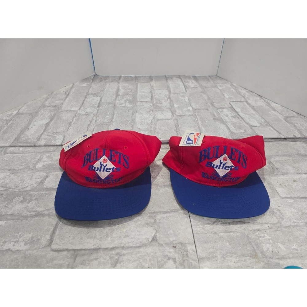 Vintage NBA Washington Bullets SnapBack Hat Cap 1990's Blue Red 90's FLAWS READ